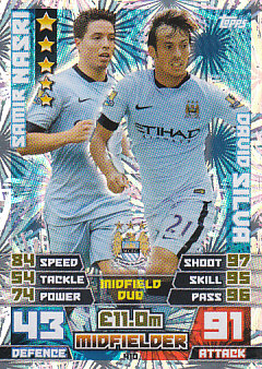 Nasri Silva Manchester City 2014/15 Topps Match Attax Duo #410